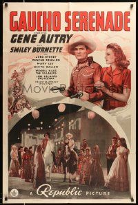 6y266 GAUCHO SERENADE 1sh '40 singing western cowboy Gene Autry!