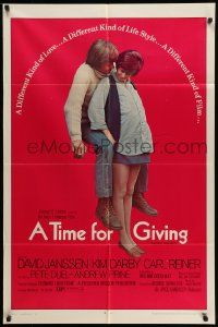 6y270 GENERATION 1sh '70 David Janssen, very pregnant Kim Darby, A Time for Giving!
