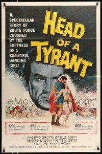 6y312 HEAD OF A TYRANT 1sh '60 a story of brute force crushed by the softness of a beautiful girl!