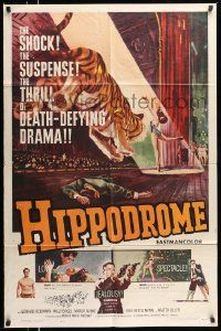 6y331 HIPPODROME 1sh '61 Geliebte Bestie, Tom Jung circus art, the thrill of death-defying drama!