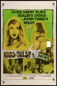 6y341 HONEY BUNS 1sh '75 when Harry plays dealers choice - everything's wild, Uschi Digard!