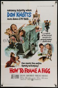 6y353 HOW TO FRAME A FIGG 1sh '71 Joe Flynn, wacky comedy images of Don Knotts!
