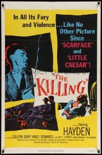 6y411 KILLING 1sh '56 Stanley Kubrick, screenplay by Jim Thompson, classic film noir crime caper!