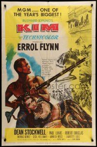 6y412 KIM 1sh '50 Errol Flynn & Dean Stockwell in mystic India, from Rudyard Kipling story!