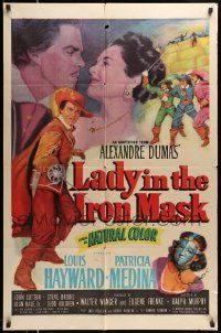 6y424 LADY IN THE IRON MASK 1sh '52 Louis Hayward, Patricia Medina, Three Musketeers!