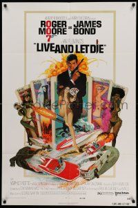6y443 LIVE & LET DIE West Hemi 1sh '73 Roger Moore as James Bond by Robert McGinnis!