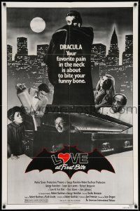 6y451 LOVE AT FIRST BITE 1sh '79 AIP, wacky vampire image of George Hamilton as Dracula!