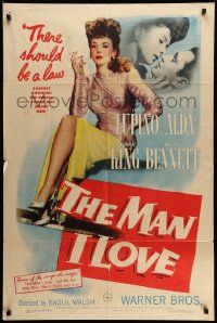 6y468 MAN I LOVE 1sh '47 sexiest smoking bad girl Ida Lupino knows all about men!