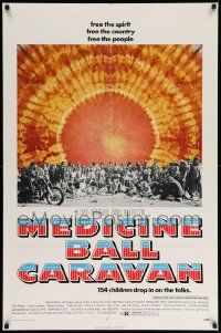 6y484 MEDICINE BALL CARAVAN 1sh '71 rock 'n' roll, cool image of crowd of hippies & tie-dye!