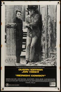 6y493 MIDNIGHT COWBOY 1sh '69 Dustin Hoffman, Jon Voight, John Schlesinger classic!
