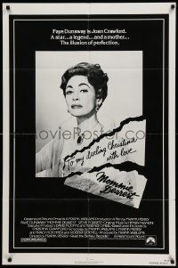 6y502 MOMMIE DEAREST 1sh '81 great portrait of Faye Dunaway as legendary actress Joan Crawford!