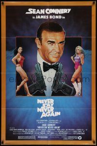 6y537 NEVER SAY NEVER AGAIN 1sh '83 artwork of Sean Connery as James Bond 007!
