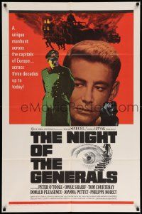 6y542 NIGHT OF THE GENERALS style A 1sh '67 WWII officer Peter O'Toole in a manhunt across Europe!