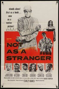 6y553 NOT AS A STRANGER 1sh '55 doctor Robert Mitchum, Olivia De Havilland, Frank Sinatra!