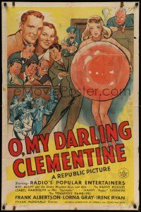 6y554 O MY DARLING CLEMENTINE 1sh '43 Roy Acuff & His Smoky Mountain Boys and Girls, Radio Rogues!