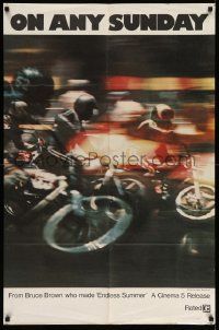 6y564 ON ANY SUNDAY 1sh '71 Bruce Brown classic, Steve McQueen, motorcycle racing!