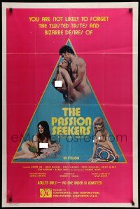 6y582 PASSION SEEKERS 1sh '73 Amber Lee, John Holmes, Vicki Wagner, sexy images!