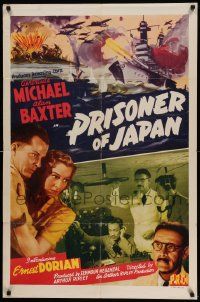 6y605 PRISONER OF JAPAN 1sh '42 Edgar Ulmer directed WWII thriller, Gertrude Michael & Alan Baxter