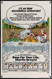 6y615 RACE FOR YOUR LIFE CHARLIE BROWN 1sh '77 Charles M. Schulz, art of Snoopy & Peanuts gang!