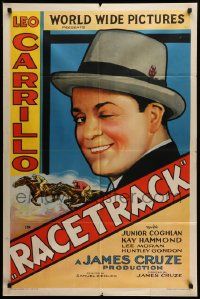 6y616 RACETRACK style B 1sh '33 dapper Leo Carillo is a professional gambler at the horse races!