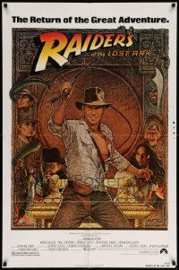 6y622 RAIDERS OF THE LOST ARK printer's test 1sh R82 adventurer Harrison Ford by Richard Amsel!
