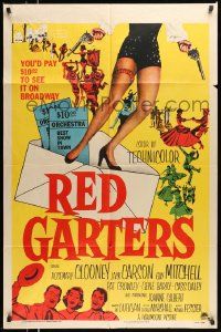 6y630 RED GARTERS 1sh '54 Rosemary Clooney, Jack Carson, western musical, sexy legs!
