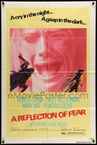 6y632 REFLECTION OF FEAR 1sh '72 Robert Shaw, a cry in the night, creepy horror artwork!