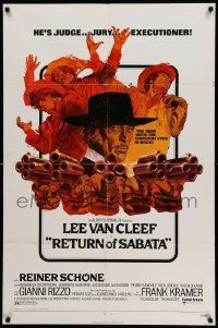 6y637 RETURN OF SABATA 1sh '72 cool artwork of Lee Van Cleef with bizarre pistol!
