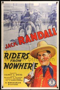 6y649 RIDERS FROM NOWHERE 1sh '40 Jack Randall