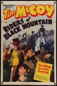 6y650 RIDERS OF BLACK MOUNTAIN 1sh '40 Tim McCoy, Rex Lease, Sam Newfield cowboy western!