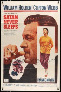 6y692 SATAN NEVER SLEEPS 1sh '62 Leo McCarey, William Holden, Clifton Webb, France Nuyen