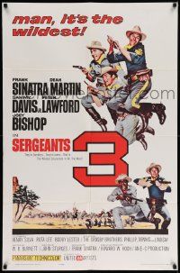 6y715 SERGEANTS 3 1sh '62 John Sturges, Frank Sinatra, Rat Pack parody of Gunga Din!