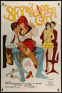6y723 SEX & THE OFFICE GIRL 1sh '72 there wasn't a secretarial position they couldn't fill!