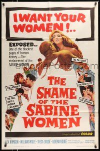 6y725 SHAME OF THE SABINE WOMEN 1sh '62 El rapto de las sabinas, blackest pages of human history!