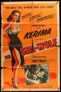 6y733 SHE-WOLF 1sh '54 Lattuada's La Lupa, sexy Kerima is the most evil woman who ever lived!