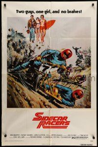 6y735 SIDECAR RACERS 1sh '75 motorcycle racing from Down Under, two guys, one girl, no brakes!