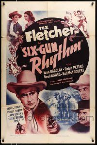 6y748 SIX-GUN RHYTHM 1sh '39 Tex Fletcher, Joan Barclay, Sam Newfield western!