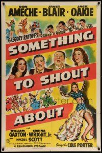 6y761 SOMETHING TO SHOUT ABOUT style B 1sh '43 Don Ameche, sexy Janet Blair, songs by Cole Porter!