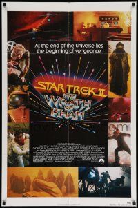 6y776 STAR TREK II 1sh '82 The Wrath of Khan, Leonard Nimoy, William Shatner, sci-fi sequel!