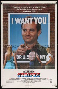 6y806 STRIPES style A 1sh '81 Ivan Reitman classic military comedy, Bill Murray wants YOU!