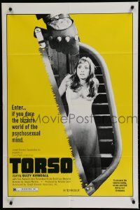 6y904 TORSO 1sh '73 directed by Sergio Martino, sexy Suzy Kendall, bizarre psychosexual minds!