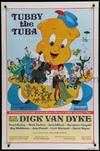 6y922 TUBBY THE TUBA 1sh R77 Dick Van Dyke, cartoon art of musical instruments!