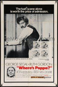 6y959 WHERE'S POPPA 1sh '70 Carl Reiner directed comedy, George Segal & Ruth Gordon!