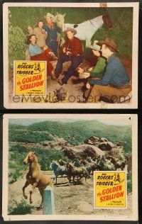 6z935 GOLDEN STALLION 2 LCs '49 Roy Rogers, Dale Evans, Trigger & The Riders of the Purple Sage!