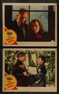 6z974 SEVENTH CROSS 2 LCs '44 cool images of Spencer Tracy, Signe Hasso, Agnes Moorehead!