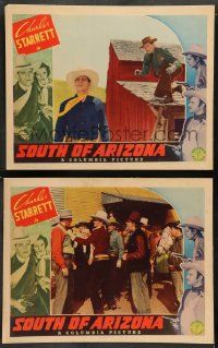 6z979 SOUTH OF ARIZONA 2 LCs '38 great cowboy western images of Charles Starrett fighting bad guys!