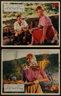6z727 NOR THE MOON BY NIGHT 5 English LCs '59 Belinda Lee & Michael Craig in Africa, Elephant Gun!