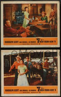 6z697 7 MEN FROM NOW 5 LCs '56 Budd Boetticher, cowboy Randolph Scott, Gail Russell, Lee Marvin!
