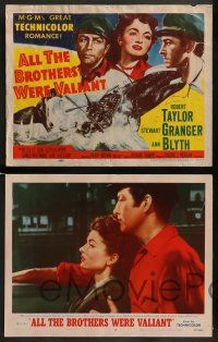 6z036 ALL THE BROTHERS WERE VALIANT 8 LCs '53 Robert Taylor, Stewart Granger, whaling!