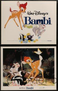 6z052 BAMBI 8 LCs R82 Walt Disney cartoon deer classic, great art with Thumper & Flower!